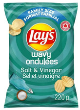 Lay's Wavy Salt n Vinegar Flavored Potato Chips, 220g