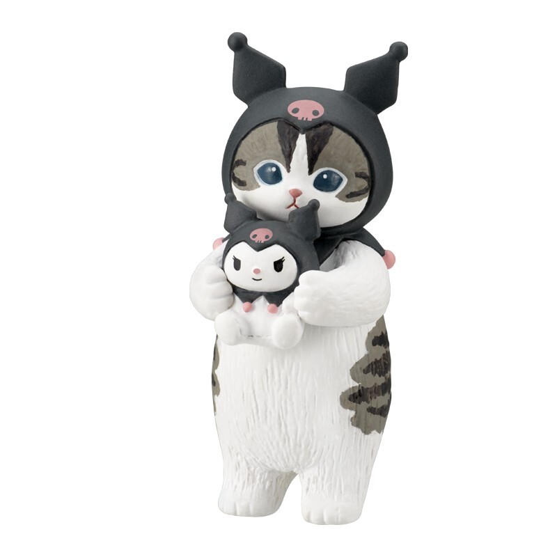 Sanrio KUROMI × Cat Mofusand 2” Figure Toy Plush Doll Xmas Kids