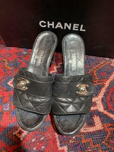 chanel leather sandals