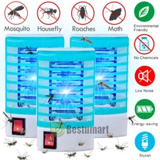 3Pcs Electric Plug in Mosquito killer Zapper Lamp Indoor Fly Bug insect LED Trap