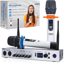 , UHF Wireless Microphone System, Portable Digital Audio Mixer, Bluetooth, Two H