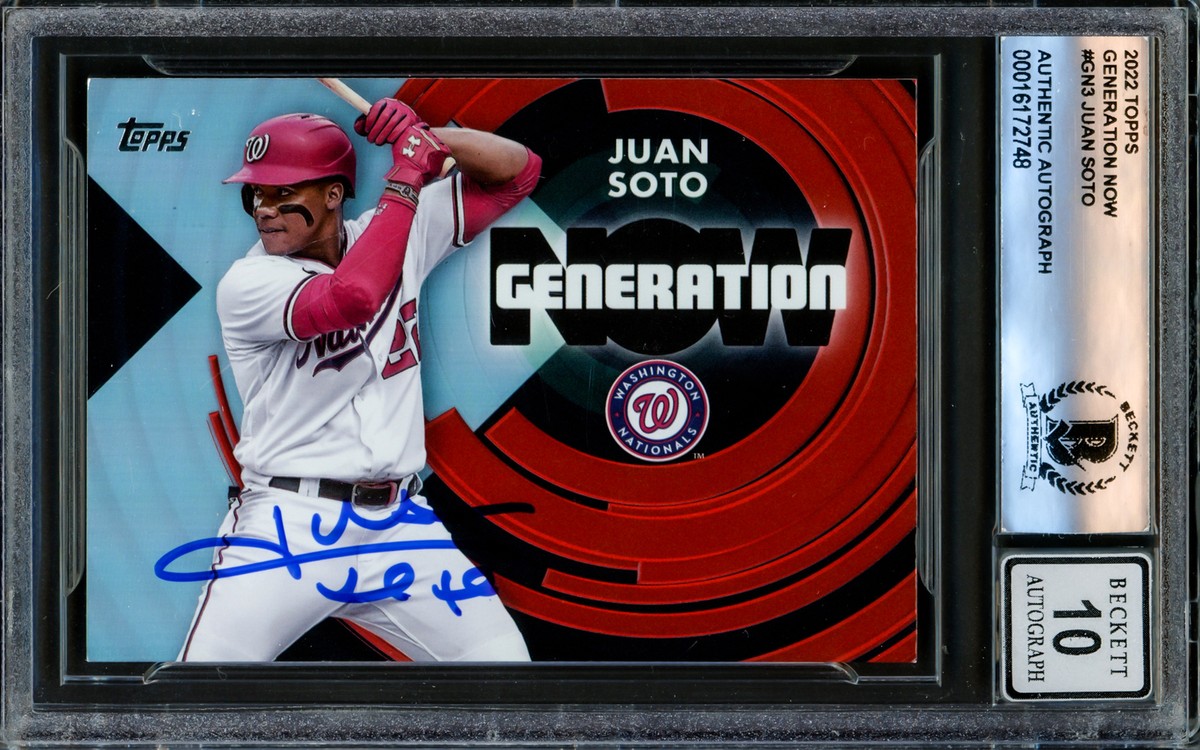 【最終値下げ】Juan Soto topps now auto 直筆サイン Juan Soto Autographed 2022 Topps Generation Now Card Gem 10 Auto