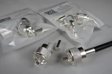 (B6) 10 RFC All Silver Teflon PL-259 Crimp/Solder Connectors for RG-8X & LMR-240