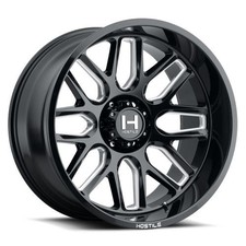 20x12 Hostile H120 Vulcan Blade Cut Black Milled Wheel 6x5.5 -44mm