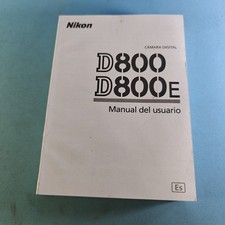 Nikon D800 / D800E Genuine DSLR Camera Instruction Manual / Guide In Spanish