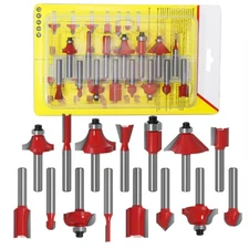 15pcs 1/4 Inch Router Bit Set Trimming Straight Milling Cutter for Cutting