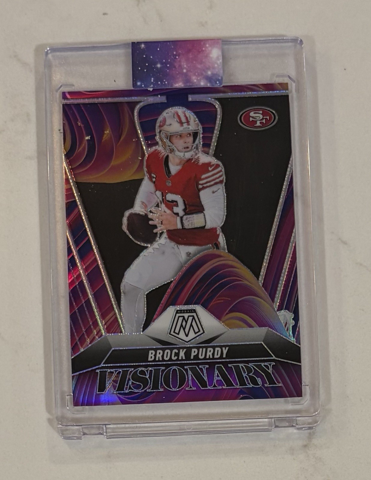 2025 Panini Mosaic Visionary Brock Purdy Prizm San Francisco 49ers #21