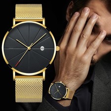 Simple Men Watch Stainless Steel Belt Watches For Man Ultra-Thin Quartz Wristwat
