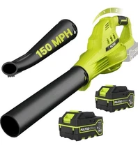 Leaf Blower Cordless with 2X 4.0Ah Batteries and Charger, 150MPH/180CFM Light 