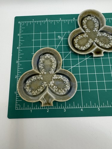 Vintage Pair of Porcelain Shamrock Clover Trinket Dishes Made in Ireland - Picture 5 of 5