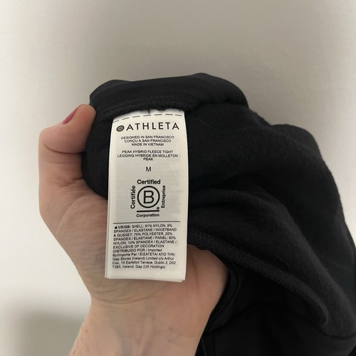 Pantaloni neri aderenti in pile ibridi Peak Athleta nuovi con etichetta taglia media - Foto 8 di 11