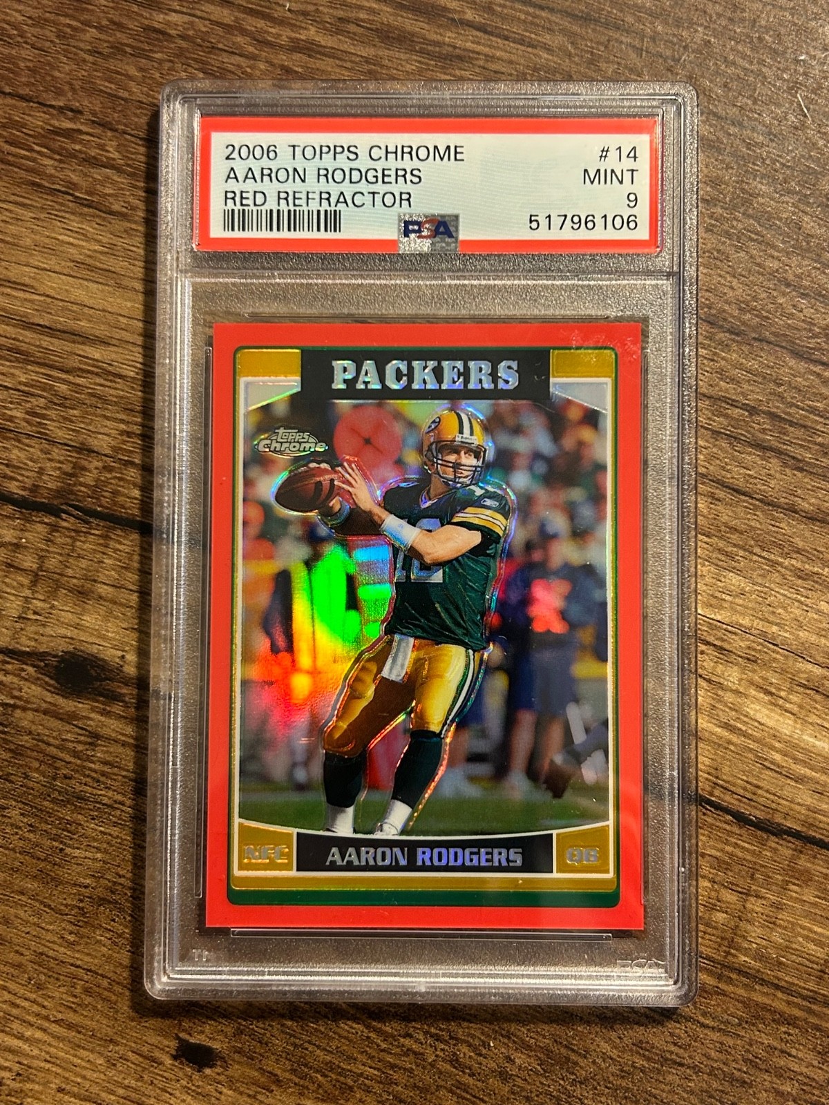 2006 Topps Chrome Aaron Rodgers Red Refractor /259 PSA 9 Green Bay Packers