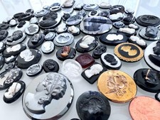 Vintage All Glass Cameo Cabs Cabochon Lot Raised & Intaglio 75