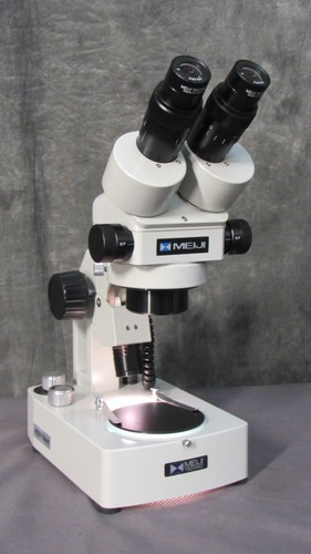 * MEIJI Techno EMZ-10 Stereo Zoom Microscope w/ Illuminated Base