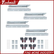 Findmall 4 Pairs 18" Undermount Soft Close Drawer Slides Full Extension 100LB