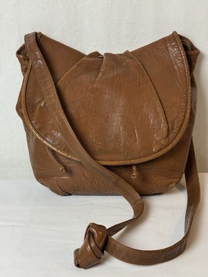 Vintage Carlos Falchi Tan Crossbody Leather Bag, NYC