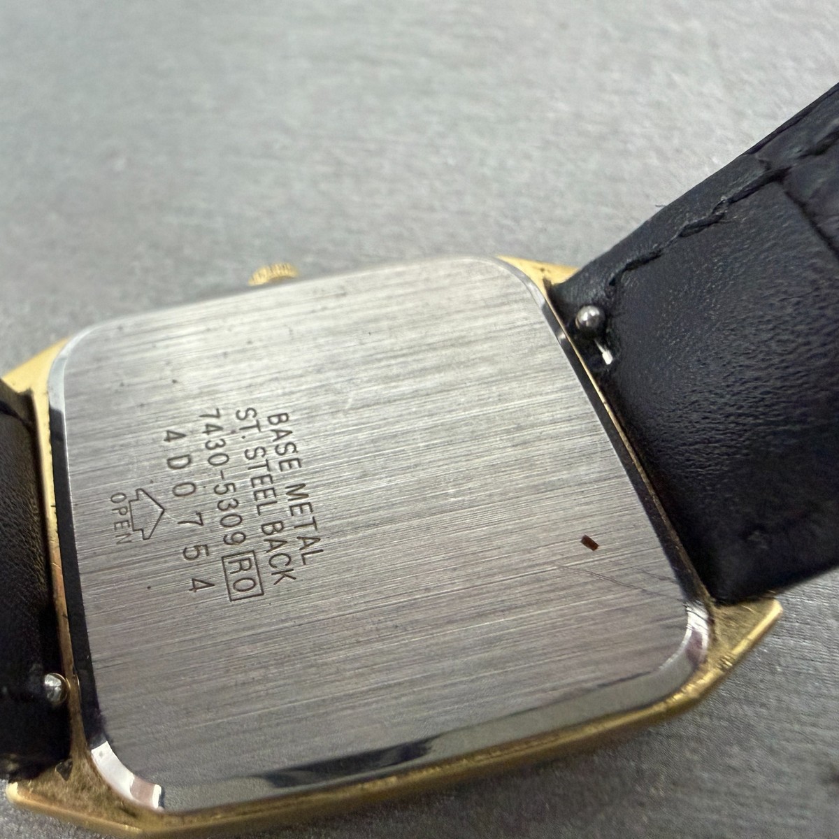 Seiko Tank Watch Men 27mm Champagne Dial Gold Tone Octagon 7430