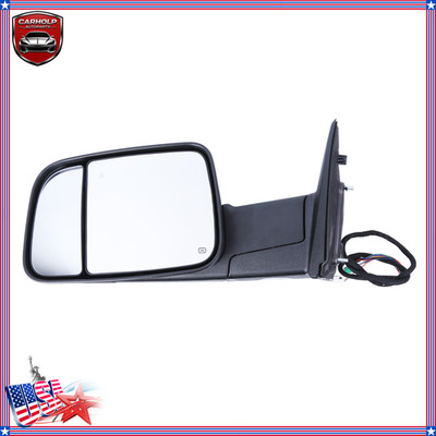 for 2019-2022 Ram 2500 3500 Tow Truck Heated Rearview Mirror w/Turn Signal Left