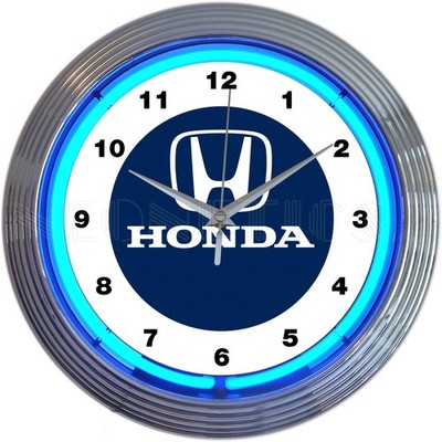 Honda Blue Neon Clock LED Lighted Garage Wall Clock | eBay
