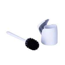 Self Closing Plastic Toilet Brush, White