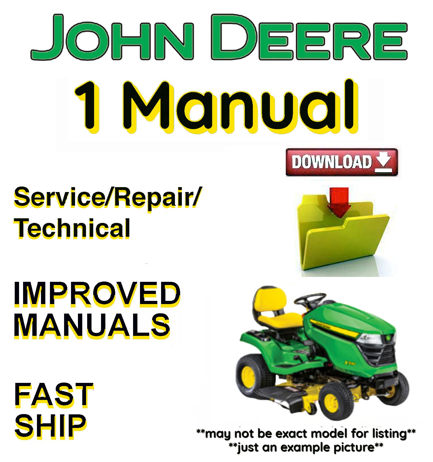 John Deere 316 318 420 Lawn & Garden Tractor Service Manual TM1590 FAST DELIVERY