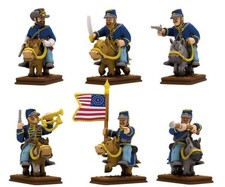 Confederate Mounted Cavalry American Civil War Miniature Set Tabletop 3D Printed