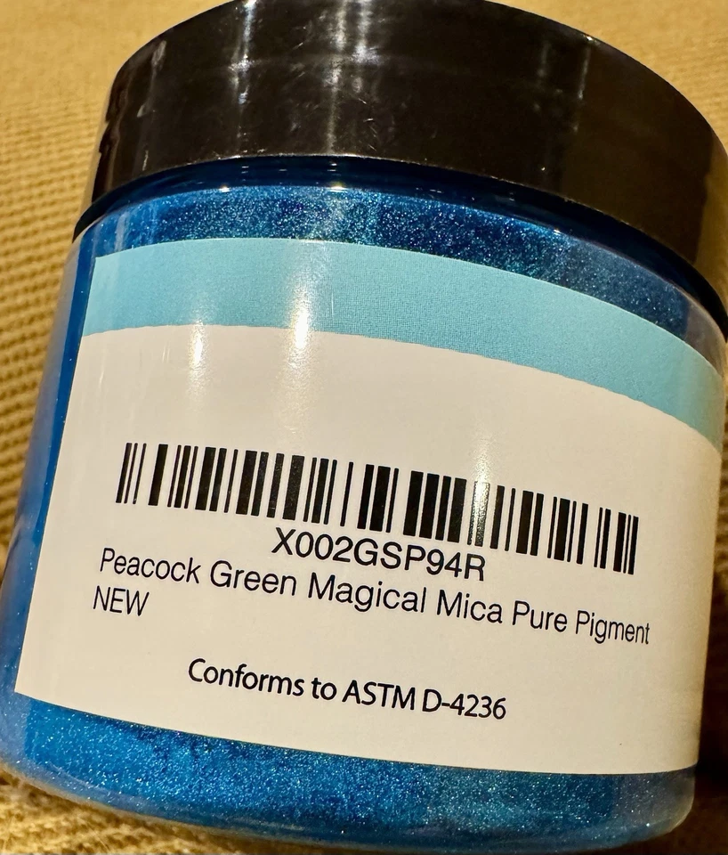 Peacock Green Mica Powder Pigment 2Oz  (56g) Multipurpose DIY Cosmetic Grade #9 - Image 3 of 3