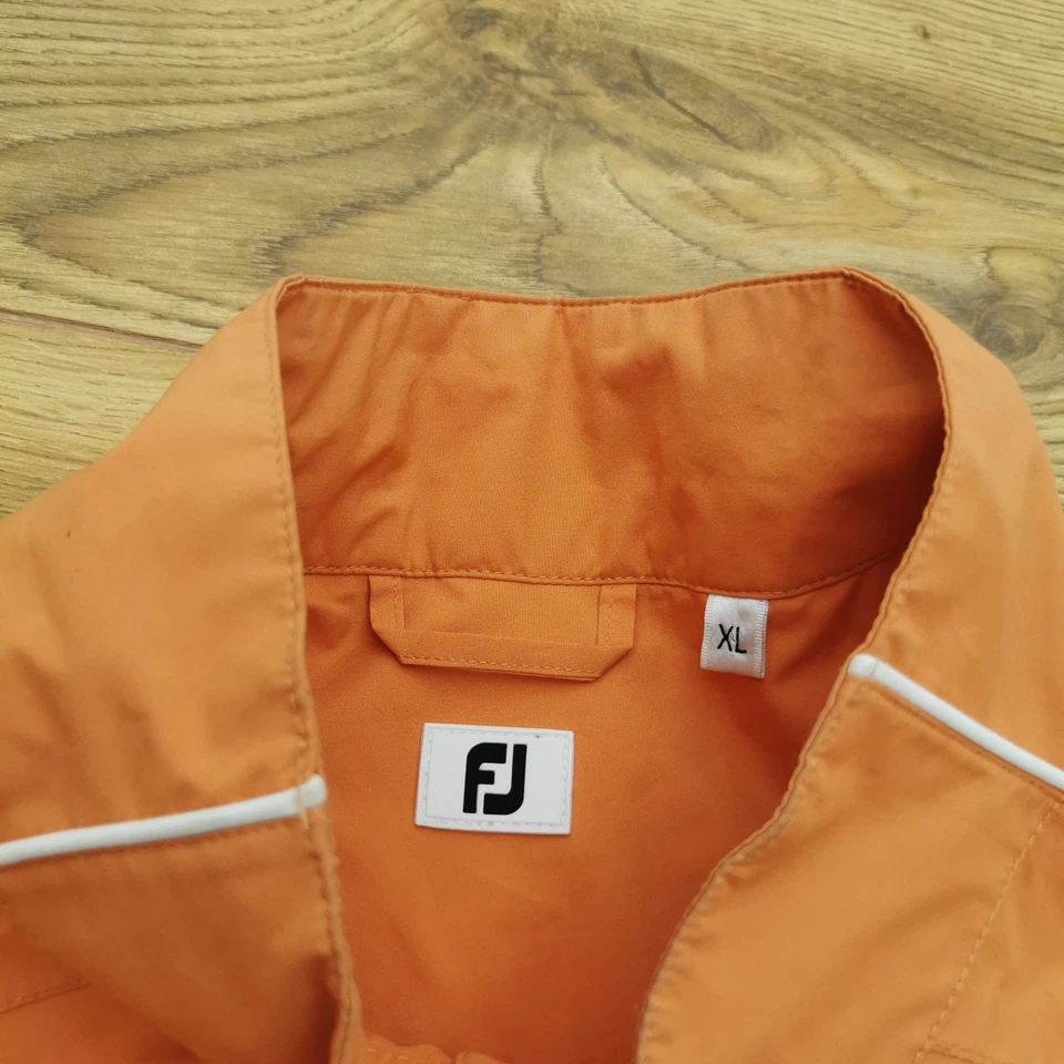 Footjoy Golf Windbreaker Jacket Mens XL Orange Coat Sport Rain - Image 4 of 4