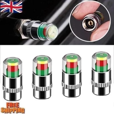 4 X Car Valve Tyre Caps Dust Monitor Wheel Pressure Tire Air Sensor