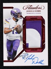 2023 Panini Flawless Ruby 10/15 R Joshua Dobbs #PA-JDO Patch Auto 19fe