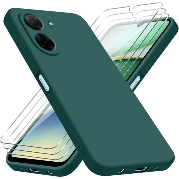 Coque pour Xiaomi Redmi A5 4G + 3 Verres trempé - Etui Housse Silicone Vert - Photo 1/4