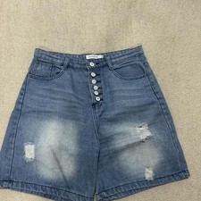 Miss look longline denim wide shorts