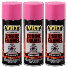 VHT High Temp Paint VHTSP756 (3-PACK); Engine Enamel 11oz Aerosol Hot Pink 550°F