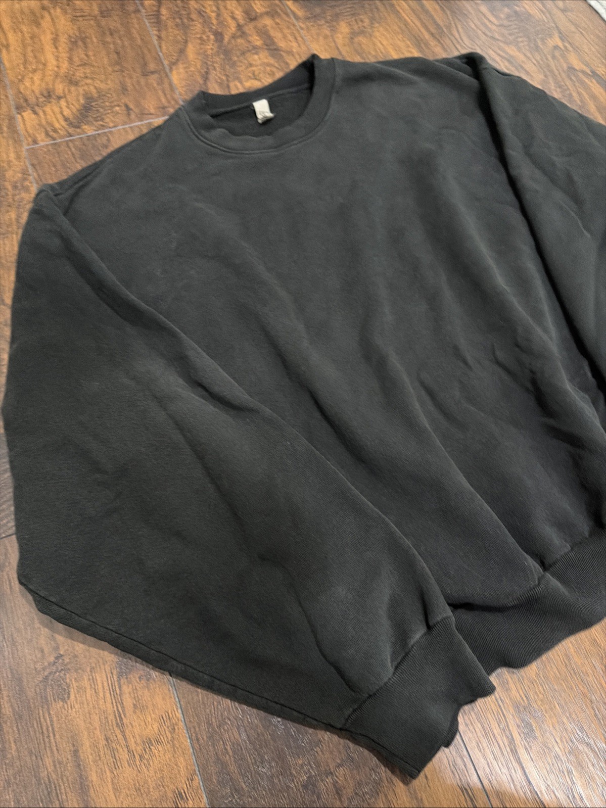 LOS ANGELES APPAREL black (dark Ivy) heavy weight Crewneck Sweater 14oz SIZE XL