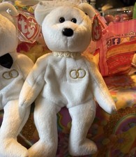 Ty Beanie Babies Wedding Bride Groom Bears Mr & Mrs Bears 2001 with tags Retired