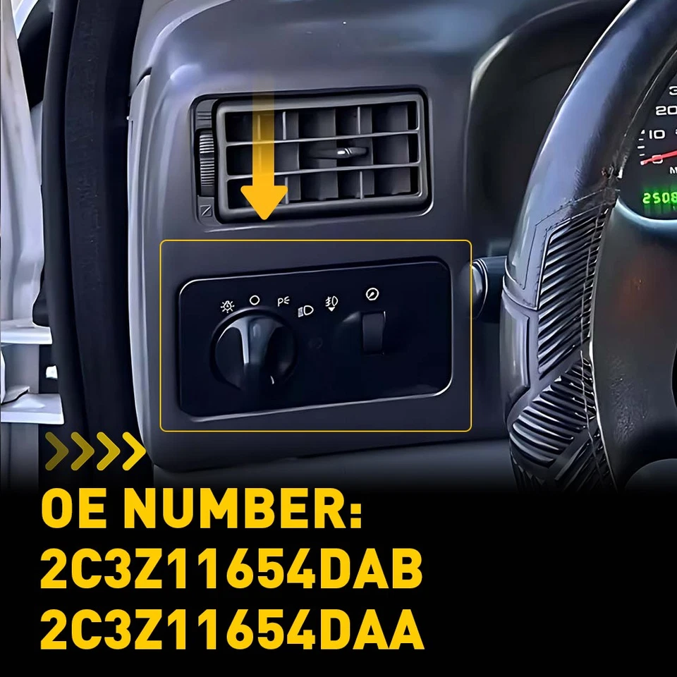 Headlight Lamp Switch Light Assembly for 2002-2004 Ford F-450 F-550 Super Duty - Image 4 of 4