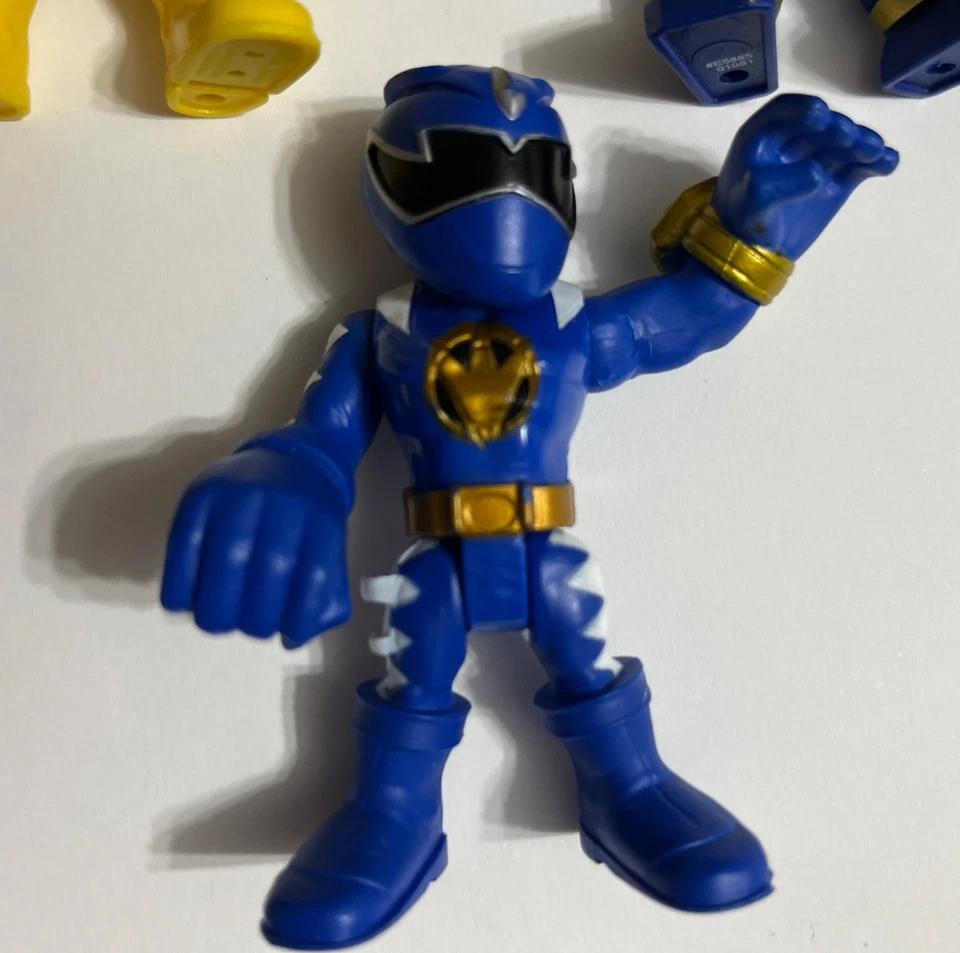 "Lote Playskool Heroes Mighty Morphin Power Rangers 3"" Azul Amarillo Ninjor" Foto 4 de 4