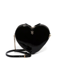 Victoria  s Secret HEART Crossbody Bag Purse Heart-Shaped Glossy Black NWT