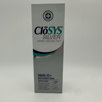 CloSYS Silver 55+ Multi Benefit Rinse  Gentle Mint 16 oz
