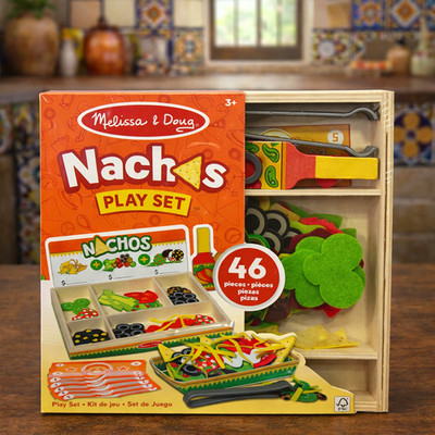 MELISSA & DOUG Nachos Spielset 46-teilig Holzspielzeug KINDER Essen vorgeben NEU