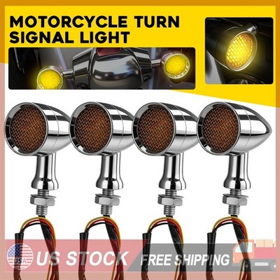 4x Motorcycle LED Turn Signal Blinker Lights For Kawasaki Vulcan VN 900 500 1500