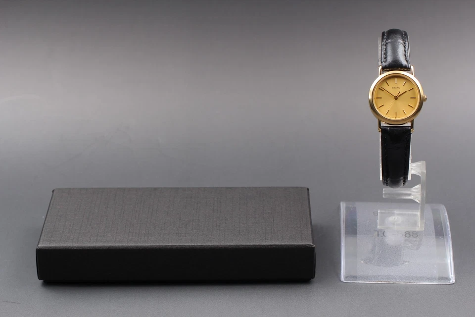 Reloj de cuarzo redondo dorado vintage 1988 N como nuevo Seiko Socie 7321-0380 Japón Foto 2 de 4