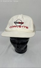 American Vintage White Corvette Adjustable Snap Back Trucker Hat Men's Cars GM