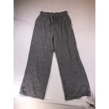 WIHOLL Womens Heather Gray Wide Leg Lounge Pants Drawstring Waist Size M