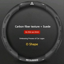 15 Steering Wheel Cover Genuine Leather For Mitsubishi Black O Shape 15 Steering Wheel Cover Genuine Leather For Mitsubishi Black O Shape