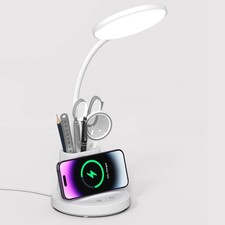 Desk Lamp for Home Office, LED Desk Lamp with Wireless Charger Pen Phone Hold...