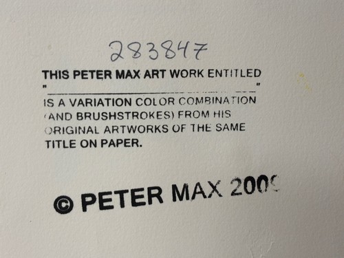 Peter Max "Liberty Head" ENMARCADO Firmado a Mano ORIGINAL MEDIOS MIXTOS Arte Pop NUEVO - Imagen 5 de 6