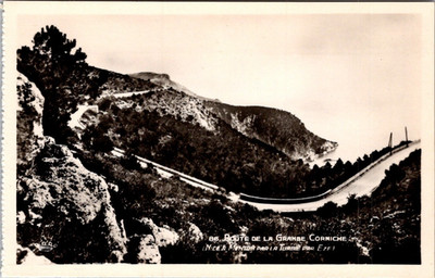 Vintage NICE Route de la Grande Corniche Curving Road Aerial Munier RPPC