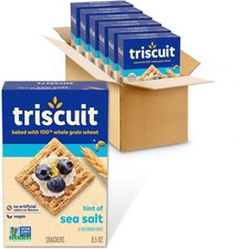 Triscuit Hint of Sea Salt Whole Grain Wheat Crackers, Vegan Crackers, Vegan S...