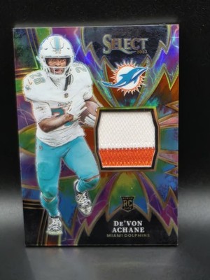 2023 Panini Select - Sparks De'Von Achane #SP-DAC Tie-Dye Prizm /25 (MEM, RC)